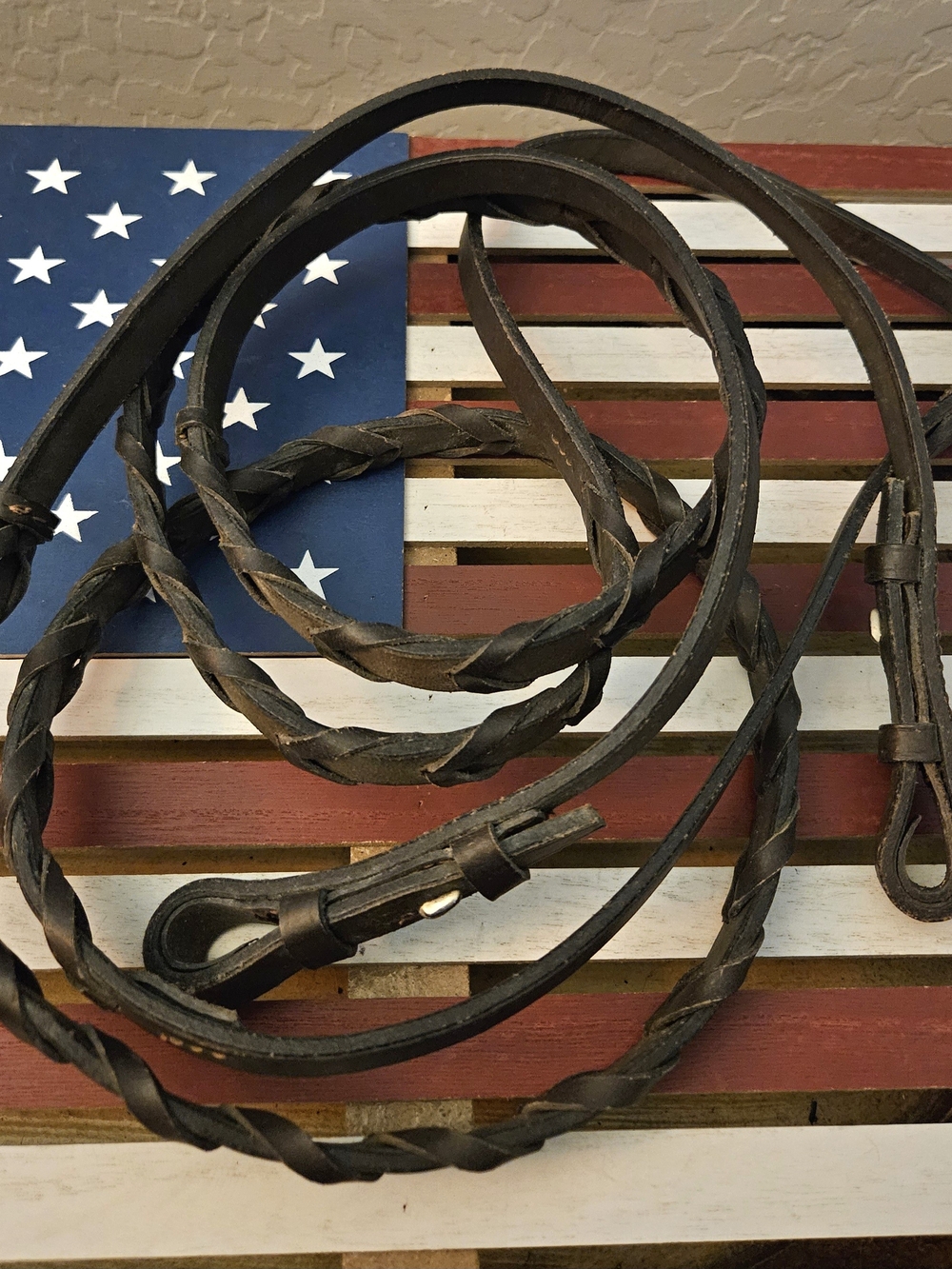Braided Leather Reins - Brown